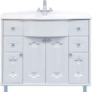 Купить тумба грация -105  с 2 ящ. белая эмаль,misty. в Иваново магазин сантехники Суперстрой