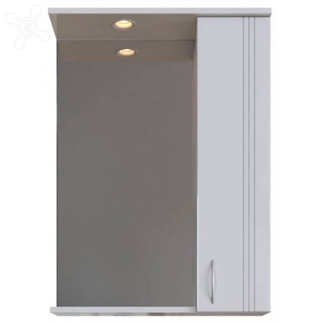 Купить зеркальный шкаф вольга-60 п, 1 дв., белый, sanstar в Иваново магазин сантехники Суперстрой