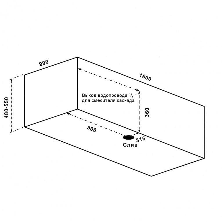 Купить ванна акриловая ньюлав 1800*900, bas. в Иваново магазин сантехники Суперстрой