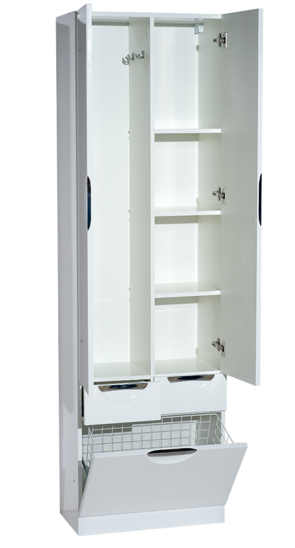 Купить пенал  жасмин- 60 белая эмаль + б/к с 2 ящ.,misty. в Иваново магазин сантехники Суперстрой