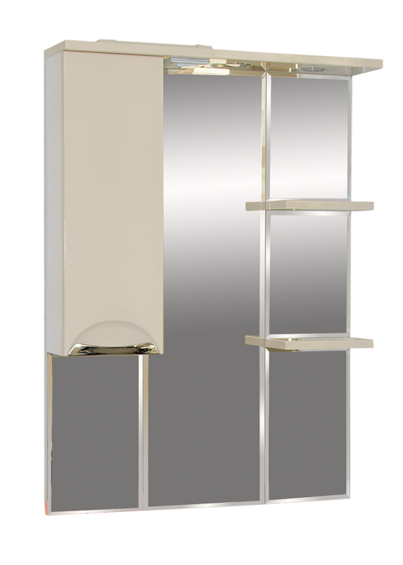 Купить зеркало-шкаф жасмин - 75  лев. (свет) беж. эмаль, misty. в Иваново магазин сантехники Суперстрой
