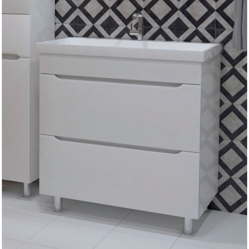 Купить тумба рианна-90 белый 2ящ+ раковина комфорт, stella polar. в Иваново магазин сантехники Суперстрой