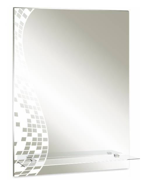 Купить зеркало пиксели 535х750 с полкой, гк серебряные зеркала. в Иваново магазин сантехники Суперстрой