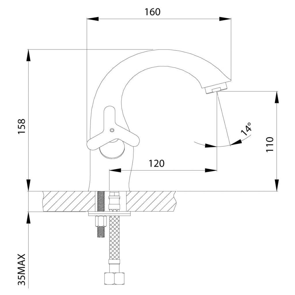 Купить смеситель для раковины rs40-61, rossinka. в Иваново магазин сантехники Суперстрой