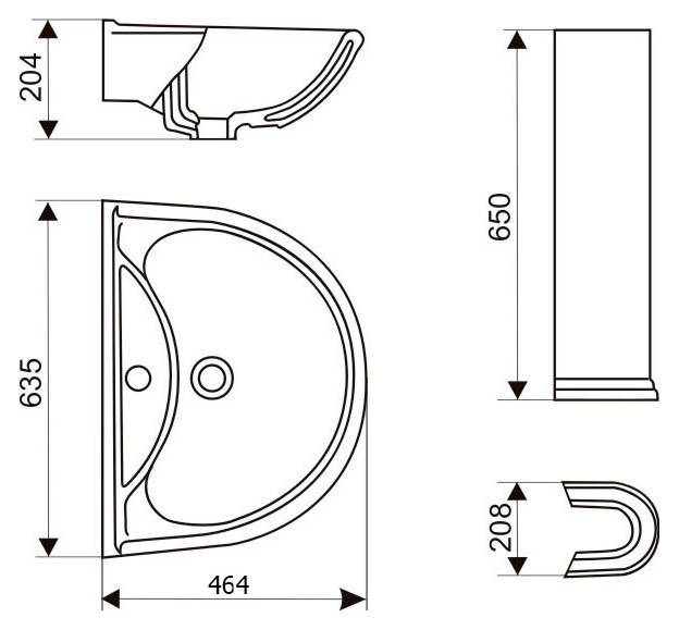 Купить раковина на пьедестале престиж-63 зеленая, ст.оскол. в Иваново магазин сантехники Суперстрой