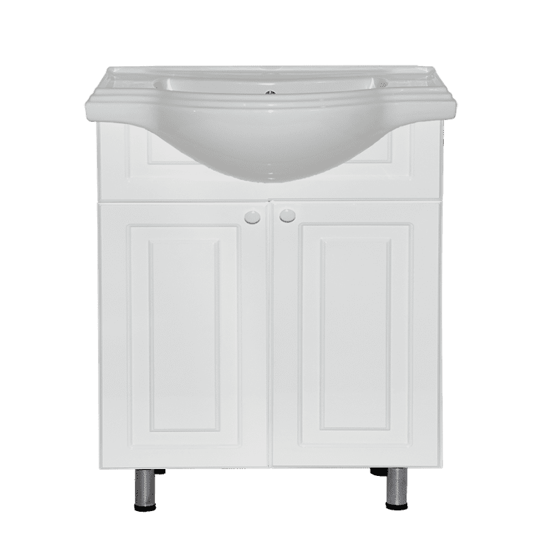 Купить тумба рио-65 прямая белая эмаль+раковина, misty. в Иваново магазин сантехники Суперстрой