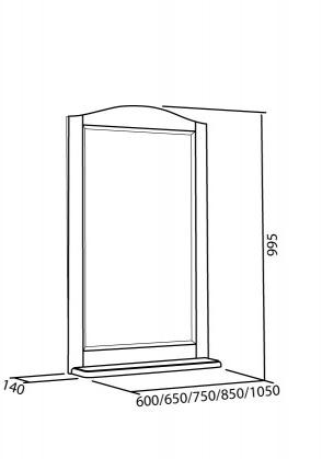 Купить зеркало варна 65 (в рамке с полочкой) слоновая кость, good door. в Иваново магазин сантехники Суперстрой