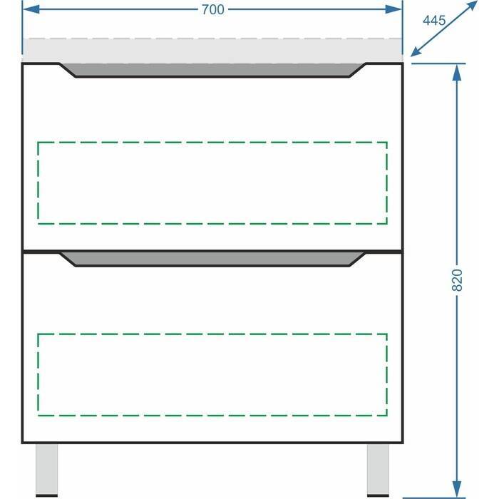 Купить тумба рианна-70 бел 2ящ+ раковина  слим,stella polar. в Иваново магазин сантехники Суперстрой