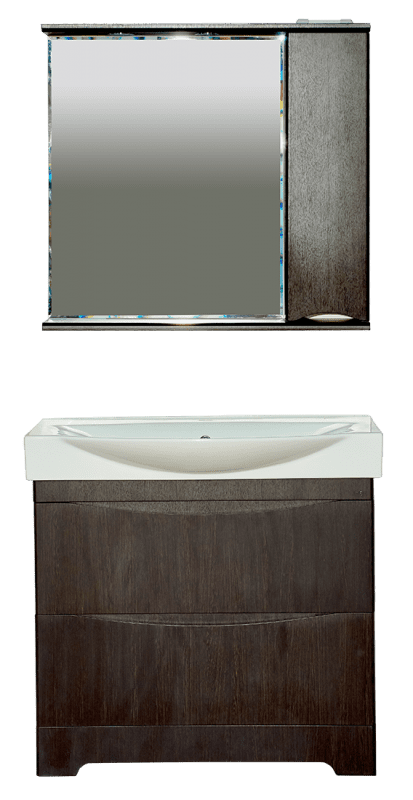 Купить зеркало-шкаф элвис-85 правое, венге, свет, misty. в Иваново магазин сантехники Суперстрой