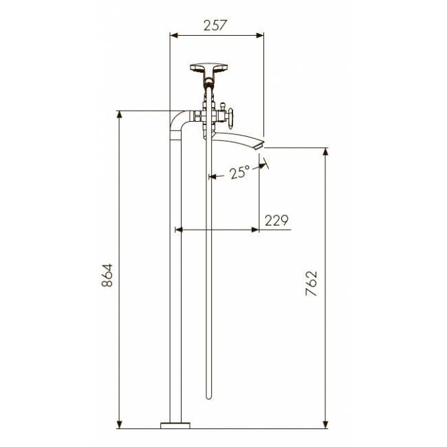 Купить смеситель trio 57222 ванну напольный,kaiser в Иваново магазин сантехники Суперстрой