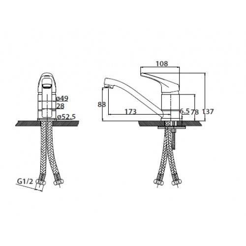 Купить смеситель county 66211  тюльпан,kaiser в Иваново магазин сантехники Суперстрой