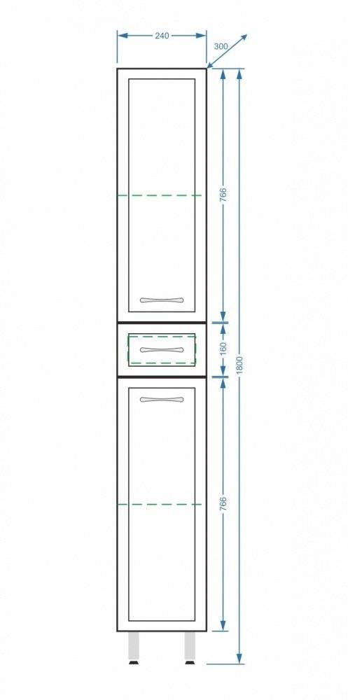 Купить пенал концепт-24 белый,stella polar. в Иваново магазин сантехники Суперстрой