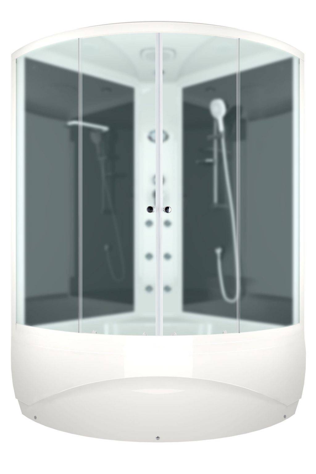 Купить душевая кабина domani vitality high 120*120 вп см черная задняя стенка, электрика, гидромассаж в Иваново магазин сантехники Суперстрой