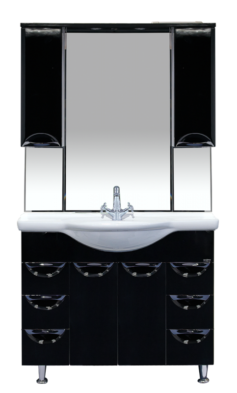 Купить тумба жасмин -105 ,6 ящ. черная эмаль,misty. в Иваново магазин сантехники Суперстрой