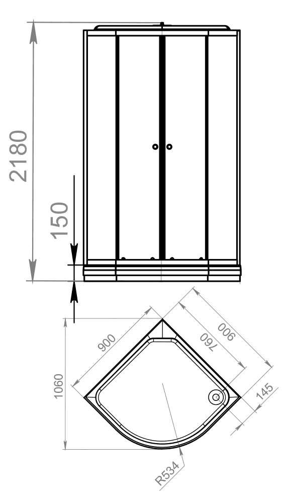 Купить душевая кабина domani elegance 99,90*90  нп см-акрил-электрика, гидромассаж в Иваново магазин сантехники Суперстрой
