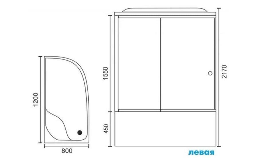 Купить душевая кабина royal rb 8120bk6-wc-ch,l вп,мс,белая задняя стенка в Иваново магазин сантехники Суперстрой