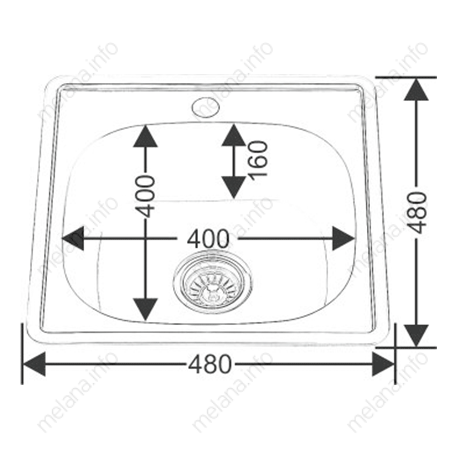 Купить мойка врезная 48*48 (0,6мм) декор, melana. в Иваново магазин сантехники Суперстрой