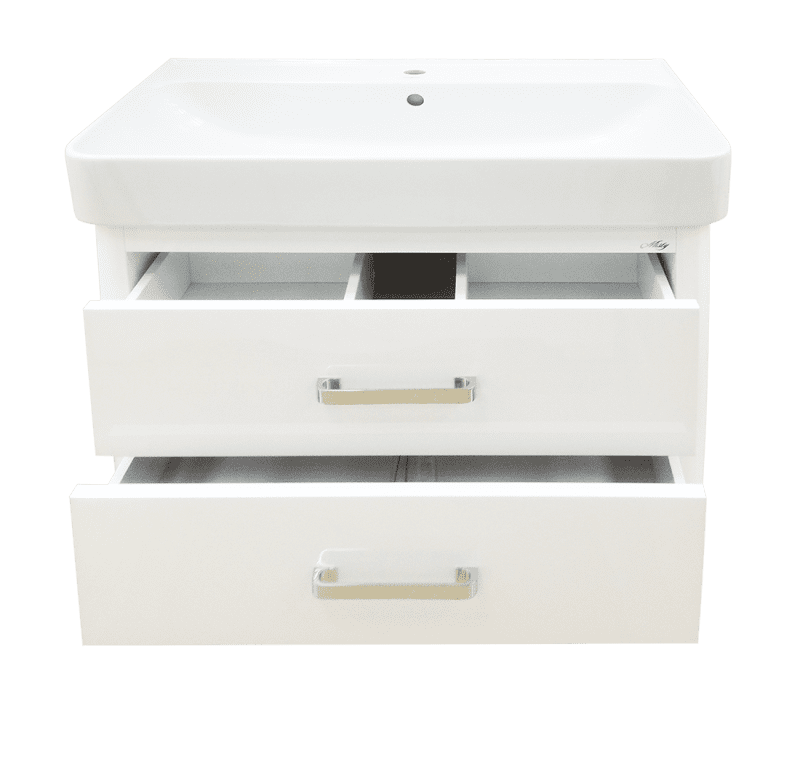 Купить тумба нью-йорк-80 подвесная 2 ящ. +раковина олимпия, misty. в Иваново магазин сантехники Суперстрой