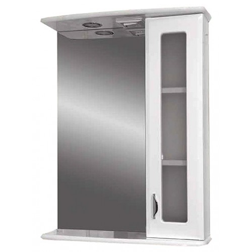 Купить зеркало - шкаф антик - 55 ,прав. (свет), белое, misty. в Иваново магазин сантехники Суперстрой