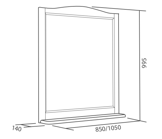 Купить зеркало берта 85 (в рамке с полочкой) слоновая кость, good door. в Иваново магазин сантехники Суперстрой