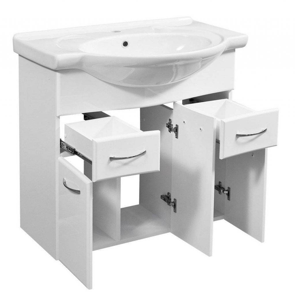 Купить тумба концепт-80 белый 2 ящ+раковина эрика,stella polar. в Иваново магазин сантехники Суперстрой