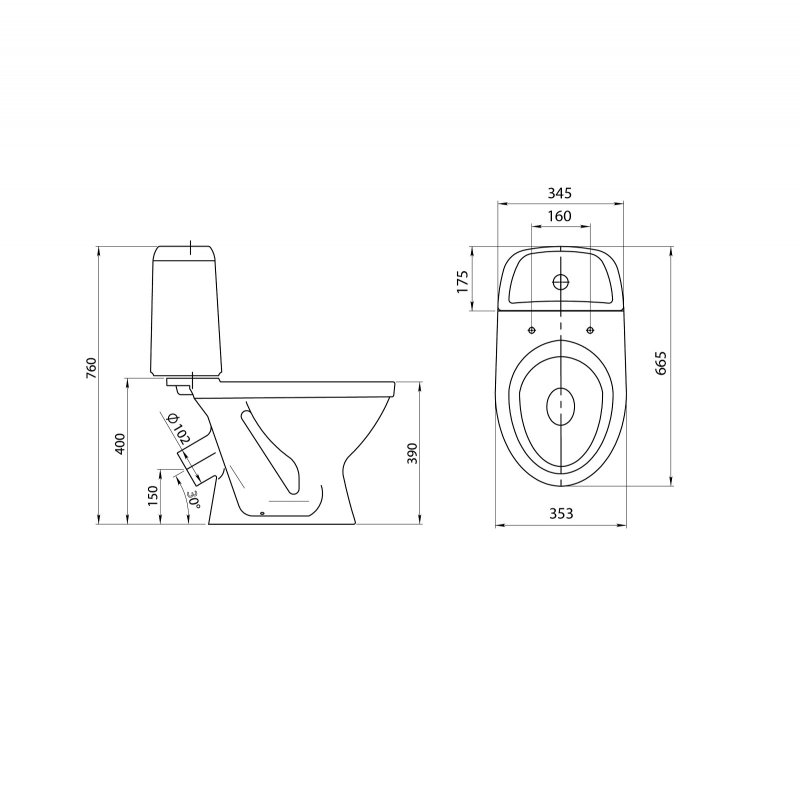 Купить компакт-унитаз прайм белый, santeri. в Иваново магазин сантехники Суперстрой