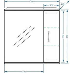 Купить зеркало-шкаф концепт-70/с правое белый,stella polar. в Иваново магазин сантехники Суперстрой