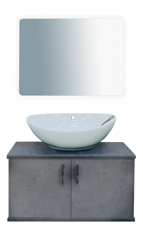 Купить тумба грей - 80 подвесная бетон, misty. в Иваново магазин сантехники Суперстрой