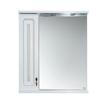 Купить зеркало - шкаф вояж - 60 лев. белая патина, misty. в Иваново магазин сантехники Суперстрой