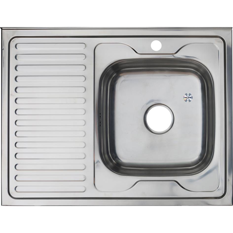 Купить мойка накладная 60*80 (0,8мм) правая, melana. в Иваново магазин сантехники Суперстрой