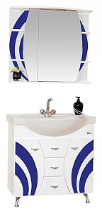 Купить зеркало - шкаф каролина - 70  лев. (свет) синее (стекло),misty. в Иваново магазин сантехники Суперстрой