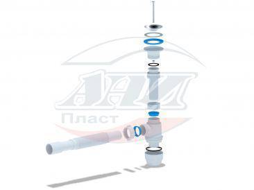 Купить сифон bm1015 юнг 1 1/4" *32 с гибкой трубкой 32 , ани. в Иваново магазин сантехники Суперстрой