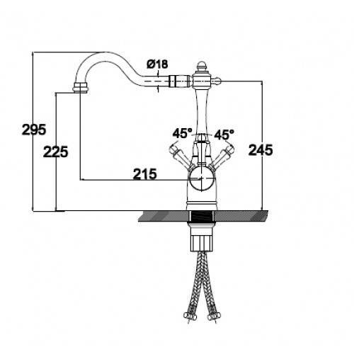 Купить смеситель king 77044-3 кухня ф40 боковой gold,kaiser в Иваново магазин сантехники Суперстрой