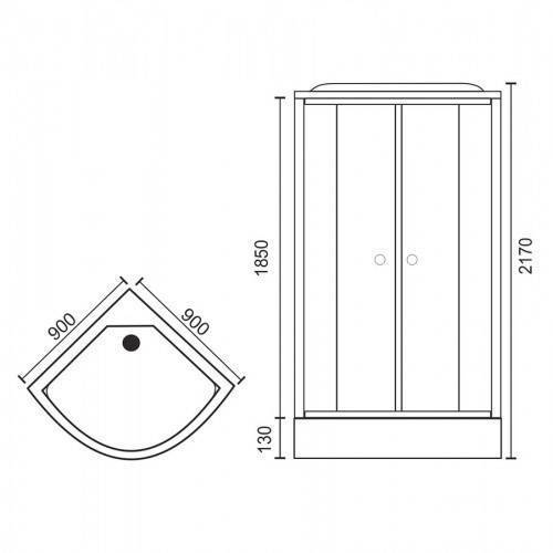 Купить душевая кабина royal bath rb 90hk6-bt-ch, 90*90*217,нп пс, черная задняя стенка в Иваново магазин сантехники Суперстрой
