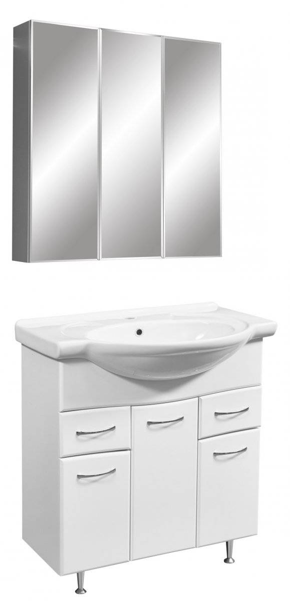 Купить тумба концепт-80 белый 2 ящ+раковина эрика,stella polar. в Иваново магазин сантехники Суперстрой