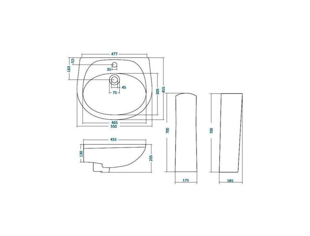 Купить раковина на пьедестале бриз-55, santek. в Иваново магазин сантехники Суперстрой