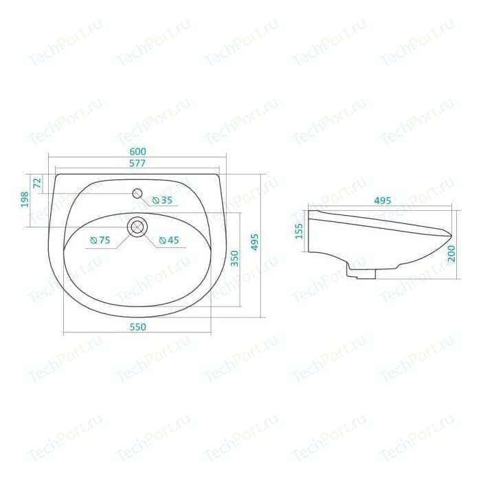 Купить раковина бриз-60 1wh110466,santek в Иваново магазин сантехники Суперстрой