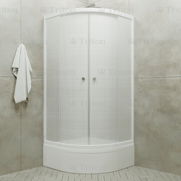 Купить душевой угол лен в 90*90,сп,бел, тритон. в Иваново магазин сантехники Суперстрой
