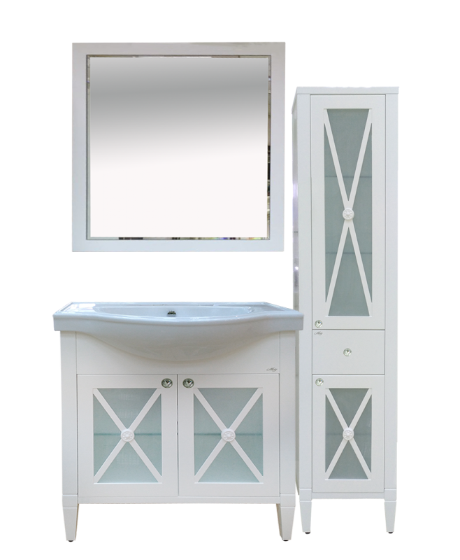 Купить пенал анна - 40 , 1 ящ. правый со стеклом, ,белый, misty. в Иваново магазин сантехники Суперстрой