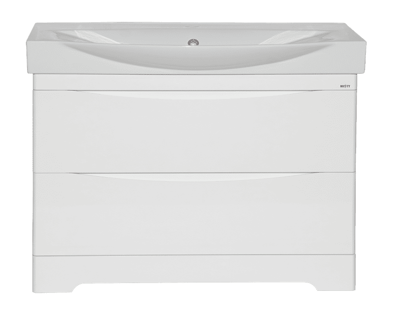 Купить тумба элвис-105 2 ящика белая + раковина элвис , misty. в Иваново магазин сантехники Суперстрой