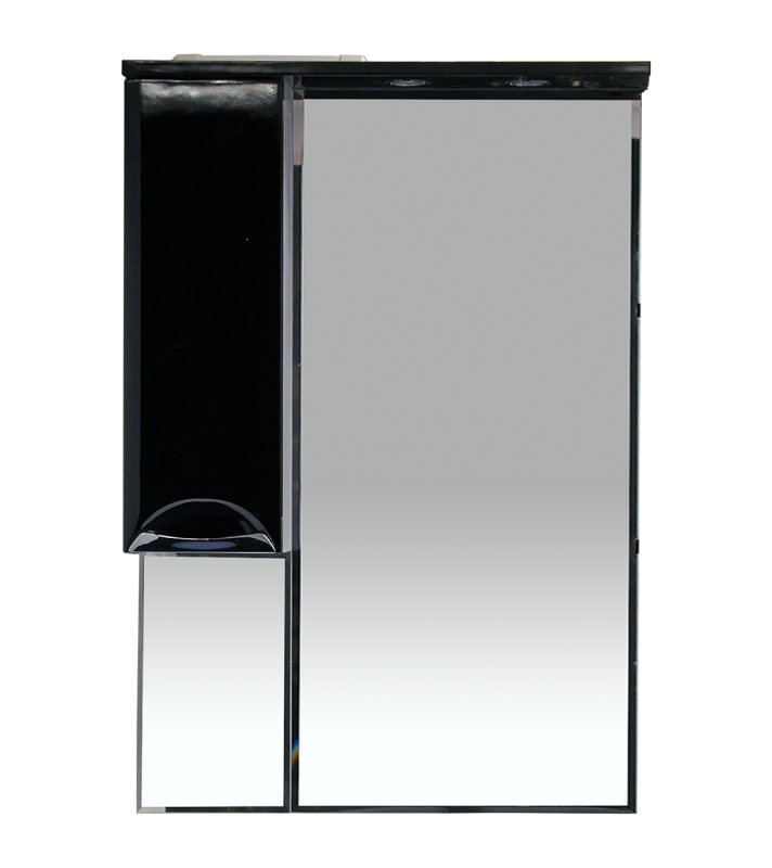 Купить зеркало-шкаф жасмин - 65  лев. (свет)  черная эмаль,misty. в Иваново магазин сантехники Суперстрой