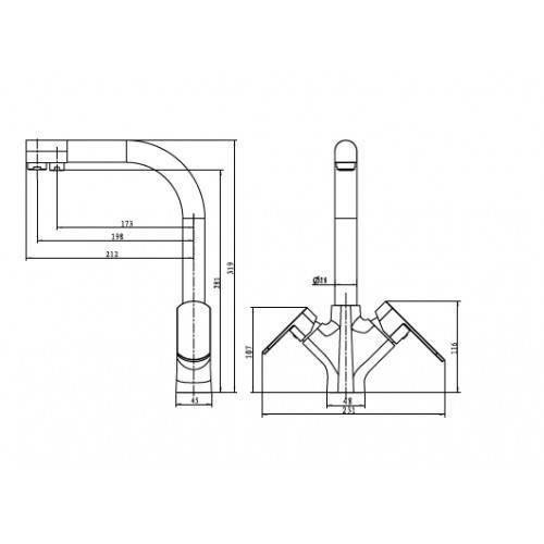 Купить смеситель arena 33066-1 кухня фильтр ф35 bronze,kaiser в Иваново магазин сантехники Суперстрой