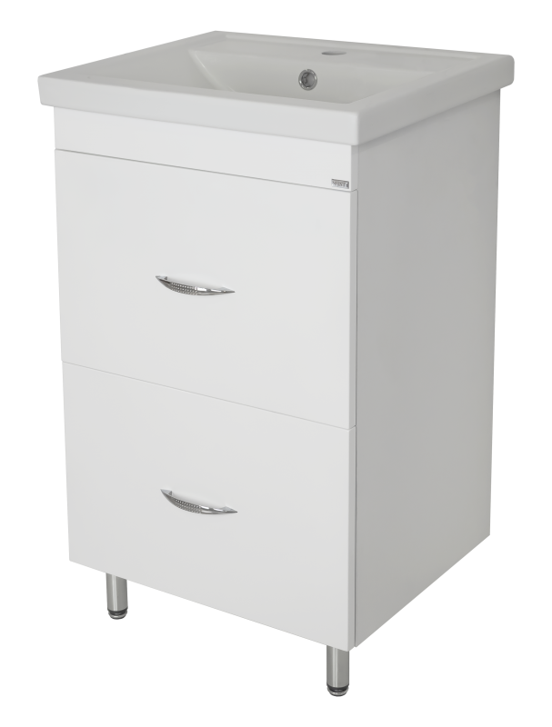 Купить тумба фостер-50 напольная+раковина kirovit, 2 ящика, misty. в Иваново магазин сантехники Суперстрой