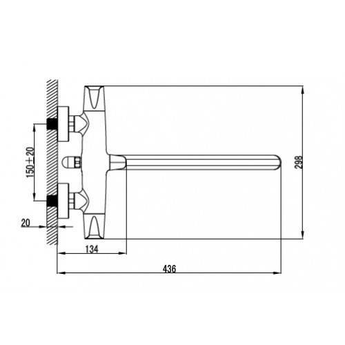 Купить смеситель suer 46155   ванна, kaiser в Иваново магазин сантехники Суперстрой