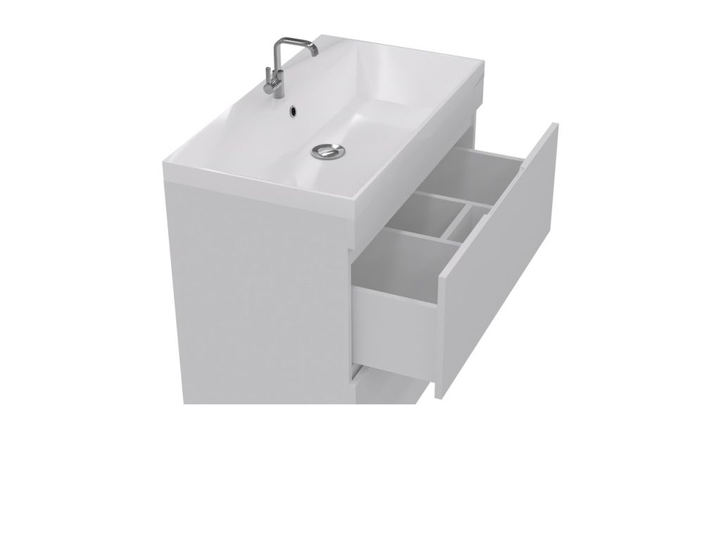 Купить тумба памелла-80 подвесная 2ящ, белая+ раковина слим,stella polar. в Иваново магазин сантехники Суперстрой