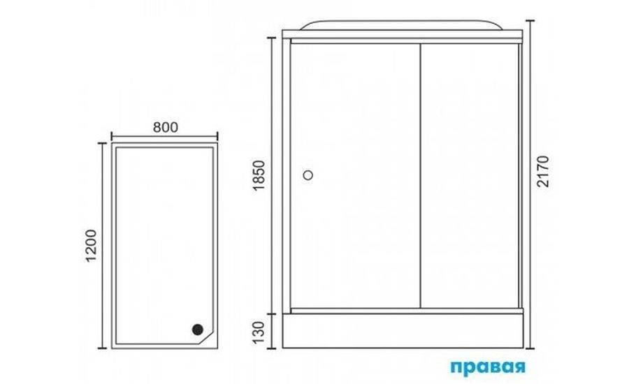 Купить душевая кабина royal rb 8120нр7-bт-ch,r нп,пс,черная задняя стенка в Иваново магазин сантехники Суперстрой