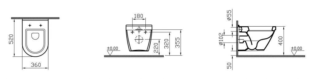 Купить унитаз s50  5318в003-0850 с бидеткой без сиденья, белый,vitra. в Иваново магазин сантехники Суперстрой