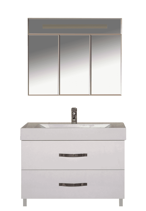 Купить тумба виктория-110 напольная 2 ящ., белая + раковина, misty. в Иваново магазин сантехники Суперстрой