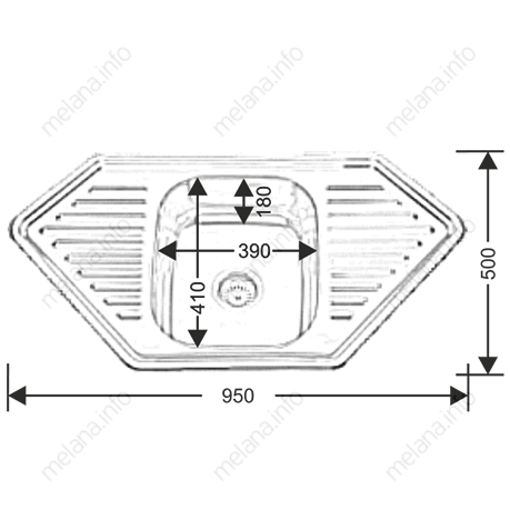 Купить мойка врезная 9550в (0,8 мм), melana. в Иваново магазин сантехники Суперстрой