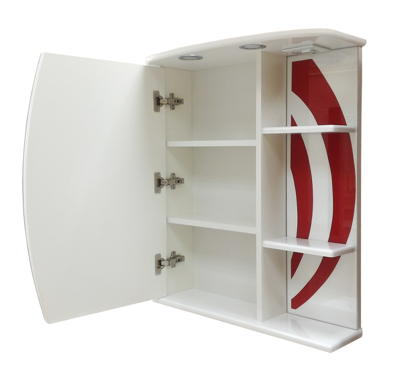 Купить зеркало - шкаф каролина - 60   лев. (свет) красное (стекло),misty. в Иваново магазин сантехники Суперстрой